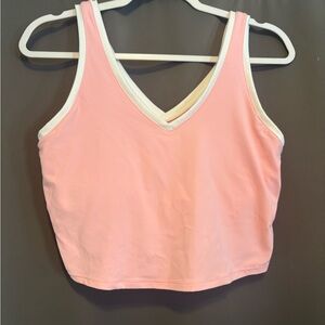 All in Motion Pink and White Crop Top